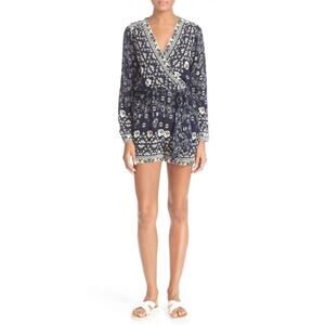 SEA New York Bandana Print Faux Wrap Romper Size 2